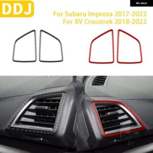 スバル インプレッサ CROSSTREK 2017-2022 アクセサリーカーボンインパネエアアウトレットフレームトリム ステッカー 装飾 カス