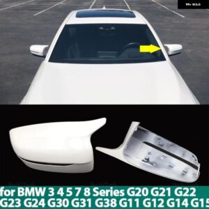 BMW ホワイトカーボンブラックサイドウイングバックミラー カバー キャップ G11 G12 G14 G15 G16 G22 G23 G24 G30 G31 G38 G20 G28 カスタ