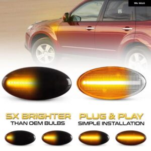 スバル 2個 シーケンシャル点滅ランプ ダイナミックウインカー LED ウィンカーサイドマーカー ライト フォレスターインプレッサ WRX ST