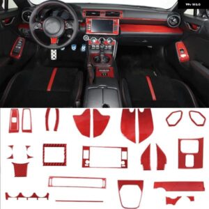 スバル 2022 BRZ ソフトカーボンレッドカースタイリング センターコンソール ダッシュボード 装飾 フレームステッカー インテリアアクセサ