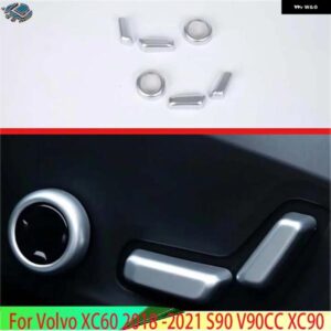 ボルボ XC60 2018-2021 S90V 90CC XC90 カーアクセサリー ABS クロームインテリアインナーシート調整スイッチノブボタンカバー トリム カス