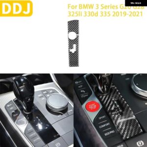 BMW カーボン 3シリーズ G20 G28 325LI 330D 335 2019 2022 2021 アクセサリーカーギアパネルトリム ステッカー 装飾 カスタムパーツ アク