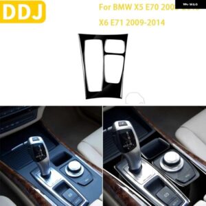 BMW X5 E70 2008-2013 X6 E71 2009-2014 アクセサリー車光沢ピアノブラックインテリアギア高構成トリム ステッカー カスタムパーツ アクセ