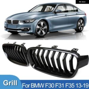 BMW フロントバンパー レーシンググリル 3シリーズ F30 F31 F35 320I 325I 328I 2013-2019 グロスブラックグリルキドニーグリル カスタムパ