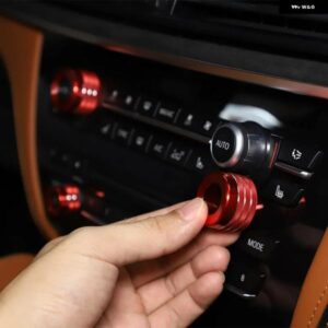 BMW レッド/ X5 X6 E70 E71 F15 F16 2008-18 車内エアコン音量調整ノブカバー トリム カーアクセサリー カスタムパーツ アクセサリー 交換