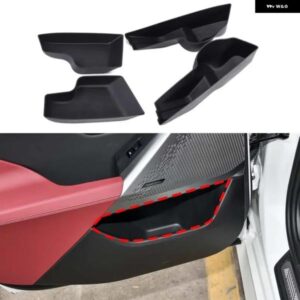 BMW 5シリーズ I5 G60 2024 TPE ブラックドアスロット ボックス 携帯電話トレイ車内アクセサリー 4個 カスタムパーツ アクセサリー 交換用