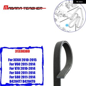 ボルボ 31330380 6DPK2280 補助ドライブベルト S80 S60V 70V 60 XC60 2010-15 2.0T カスタムパーツ アクセサリー 交換用部品 互換品