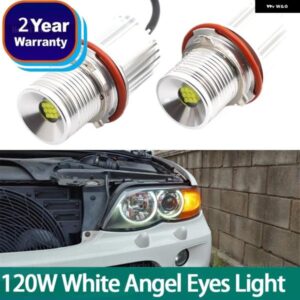 BMW E39 E81 E82 E87 E88 E53 E60 E61 E63 E64 E83 X3 X5 120ワット LED エンジェルアイライト リングヘッドライト CANBUS カスタムパーツ