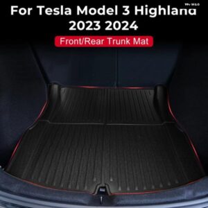 テスラ TPE フロントリアトランク ボックス マットパッド 防水 ライナートランクトレイフロアマット モデル 3 ハイランド 2023 2024