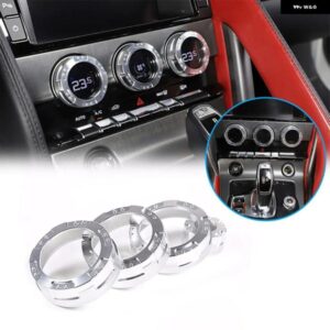 ジャガー F-TYPE 2013-2022 合金カーエアコンノブオーディオボリュームコントロールボタンサークルトリム リングカバー アクセサリー