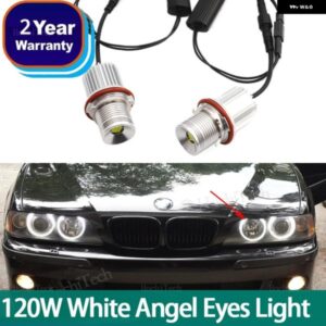BMW E39 E81 E82 E87 E88 E53 E60 E61 E63 E64 X3 X5 E83 120ワット LED 車エンジェルアイマーカー ヘッドライト 電球ランプ カスタムパー