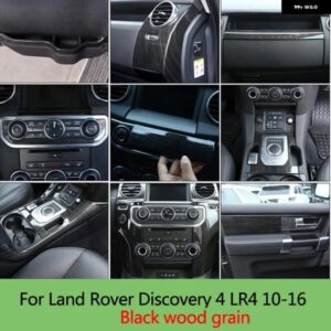 ランドローバー ディスカバリー 4 LR4 10-16 黒木目車中央制御計器パネルインテリア 装飾 フレームアクセサリー カスタムパーツ アクセサリ