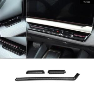 BMW 5シリーズ I5 G60 2024 + ABS ブラックダッシュボードエアコンベントアウトレット 装飾 カバー ステッカー 自動車アクセサリー カスタ