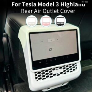 テスラ リアスクリーンカバー ABS プロテクターフレームバックエアベントトリム カバー モデル 3 ハイランドカーインテリアアクセサリー カ