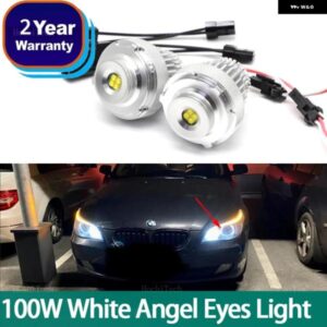BMW 5シリーズ E60 E61 LCI ハロゲン 550I 535I 530I 520I 2007-2010 LED ヘッドライト 電球ホワイト エンジェルアイリング 100ワット カス