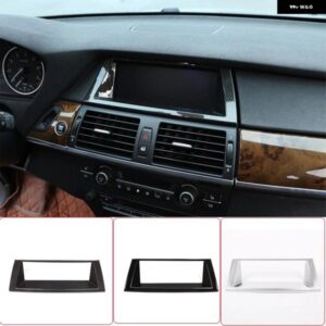 BMW X5 E70 X6 E71 2008-2013 ABS カーボン/ブラックカーナビゲーション 装飾 フレームトリム ステッカー カーアクセサリー カスタムパーツ