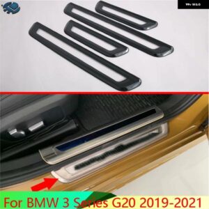 BMW 3シリーズ G20 2019-2021 ステンレス 外側ドアシルパネルスカッフプレートキックステップトリム カバー プロテクター カスタムパーツ