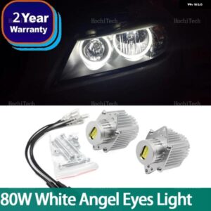BMW 80ワット LED リングエンジェルアイ電球 3シリーズ E90 E91 LCI フェイスリフトハロゲンヘッドライト 2009-2011 カスタムパーツ アクセ
