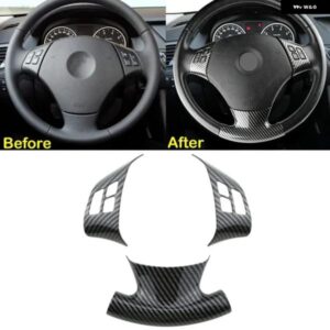 BMW 3ピース/セットステアリングホイール ボタンフレームトリム カバー 3シリーズ E90 E92 E93 2005-2012 X1 E84 2010-2015 装飾 カバー カ