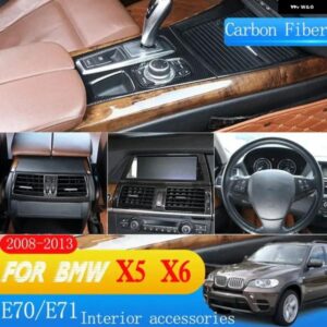 BMW X5 E70 X6 E71 2008-2013 ABS カーボンカーセンターコンソール 計器パネルカバー ステッカー アクセサリー カスタムパーツ アクセサリ
