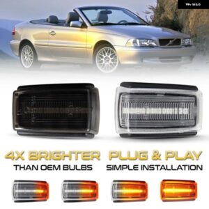 ボルボ 1ペア S40V 70V 40 850 240 740 C70 940 S70 S90 960 760 780 260 LED フロントサイドマーカー ウィンカーインジケーターランプ ライ