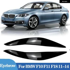 BMW F10 F11 518D 520D 523I 530I 530D 550I M5 2個 ABS 光沢ヘッドライト 邪悪なアイブロウ 5シリーズ 2010-2013 PRE-LCI トリム カスタム