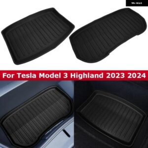 テスラ 貨物トランクマットフロントリアパッドフランクアンダー 防水 クッション モデル 3 ハイランド 2023 2024 カスタムパーツ アクセ