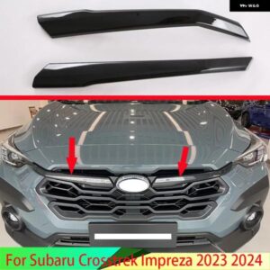 スバル CROSSTREK インプレッサ 2023 2024 カーボンスタイル フロントセンターメッシュグリル カバー ラジエーターストリップト