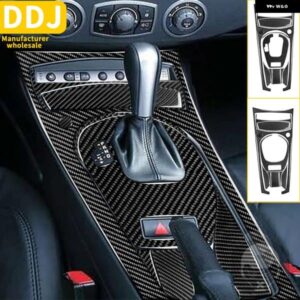 BMW Zシリーズ Z4 E85 E86 2003-2008 ロードスターアクセサリーカーボンカーセンターコンソール ギアシフトサラウンドカバー ステッカー カ