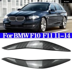 BMW F10 F11 2個 ABS グロスヘッドライト 邪悪なアイブロウ 5シリーズ 518D 520D 523I 530I 530D 550I M5 2010-2013 PRE-LCI トリム カスタ