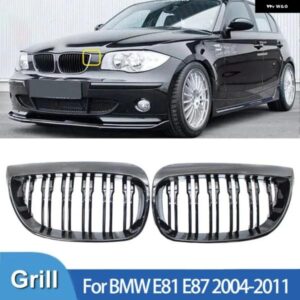 BMW 1シリーズ E81 E87 2004-2011 グロスブラックグリルカバー フロントバンパー 親切に改築 M スタイル グリル 128I 130I 135I カスタムパ