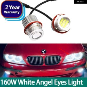 BMW E87 E39 M5 E60 E61 E63 E64 M6 E65 E66 E83 X3 E53 X5 2000-2008 160ワット LED エンジェルアイズマーカー ライト 電球ホワイト カス