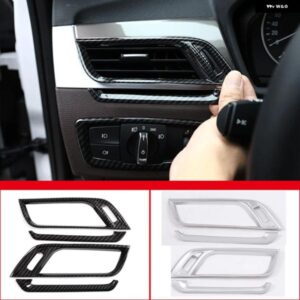 BMW 2016-2021 X1 F48 X2 F47 ABS カーボンカースタイリング ダッシュボードエアコンサイドエアアウトレットフレームステッカー カーパーツ