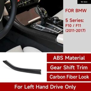 BMW 5シリーズ F10 F11 2011-2017 ギアシフトサイドストリップトリム 装飾 カバー カーボンオートインテリアアクセサリー LHD カスタムパー