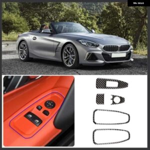 BMW 2017-2020 Z4 G29 ソフトカーボンガラスリフトスイッチ 装飾 フレームカバー ステッカー インテリアアクセサリー カスタムパーツ アク