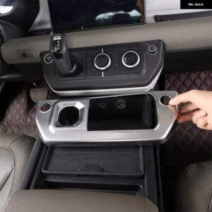 ランドローバー ディフェンダー 90 110 20-24 ABS クロームオークグレインカーセンターコンソール 空調モードボタンフレームトリム アクセサ