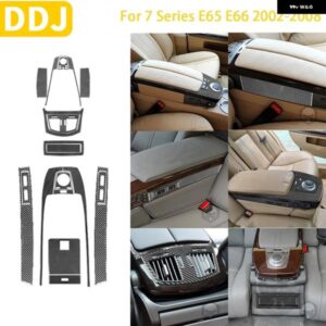 BMW 7シリーズ E65 E66 2002/08/01 カーボンインテリアハンドボックス カップホルダートリム ステッカー カスタムパーツ アクセサリー 交換