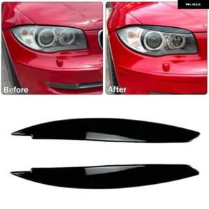 BMW 1ペア 装飾 アクセサリーヘッドライト アイブロウトリム 1シリーズ E87 E88 E81 E82 眉ヘッドランプ 目蓋カバー カスタムパーツ アクセ