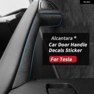 テスラ アルカンターラドアハンドルデカールステッカー インナープロテクターカバー イタリアスエード モデル 3 Y 2018-23 カスタムパーツ