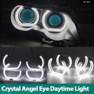 BMW M スタイル ホワイトアクリルライト リング DRL LED エンジェルアイキット 1 2 3 4 5 6 7シリーズ E38 E39 E60 E53 E46 E90 E91 E92 E9