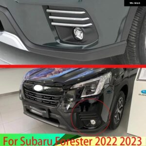 スバル フォレスター 2022 2023 カーアクセサリー ABS クロームフロントフォグライト ランプ カバー トリム モールディングベゼルガ