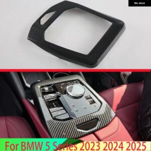 BMW 5シリーズ 2023 2024 2025 カーボンスタイル ギアシフトパネル センターコンソール カバー トリム フレーム カスタムパーツ アクセサリ