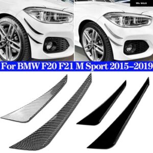 BMW フロントバンパー カナード スプリッターサイドベントカバー トリム ABS カーボングロスブラック 1シリーズ F20 F21 M スポーツ 2015-2