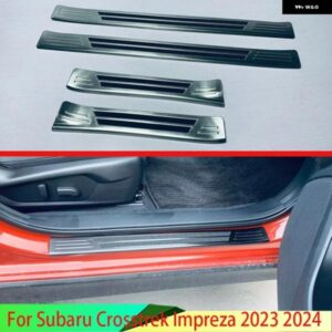 スバル CROSSTREK インプレッサ 2023 2024 ステンレス 外側ドアシルパネルスカッフプレートキックステップトリム カバー プロテ