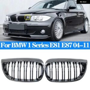 BMW グロスブラックグリルカバー フロントバンパー 親切にフェイスリフト M スタイル グリル 1シリーズ E81 E87 128I 130I 135I 2004-2011