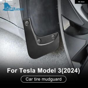テスラ 4個 TPE フロントリアマッドフラップマッドフラップ交換スプラッシュプロテクターフェンダー モデル 3 2024 ハイランド カスタムパ