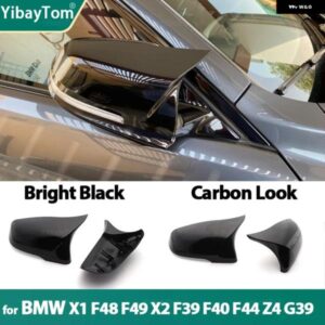 BMW カーボンスタイル ブラックバックミラー キャップウイングサイドミラー カバー X1 F48 X2 F39 F40 F53 F44 Z4 G39 トヨタ スープラ カ