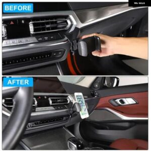 BMW 3シリーズ G20 2020-2022 ABS ブラックカーセンターコントロールエアアウトレット右側携帯電話ホルダーカーインテリアアクセサリー カ