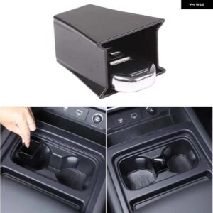 ランドローバー ディフェンダー 90 110 130 2020-2024 ABS ブラック中央制御ウォーターカップホルダー分割キー ボックス アクセサリー カス