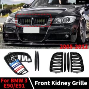 BMW 2 ラインフロントキドニーラジエーターグリルミドルメッシュグリル 3 E90 E91 2005-2012 320I 325I 330I 335I グリッドチューニングアク
